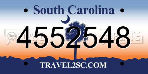 4552548 South Carolina License Plate
