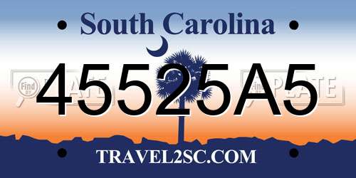 45525A5 South Carolina License Plate