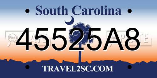 45525A8 South Carolina License Plate