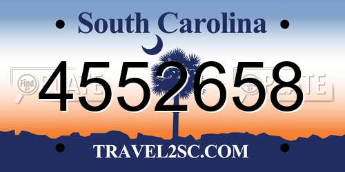 4552658 South Carolina License Plate