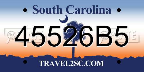 45526B5 South Carolina License Plate