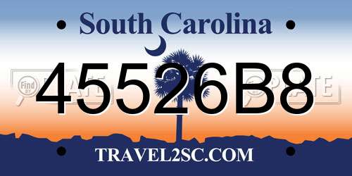 45526B8 South Carolina License Plate