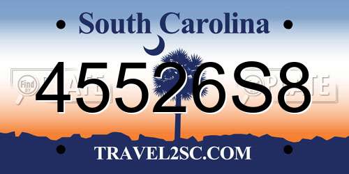 45526S8 South Carolina License Plate