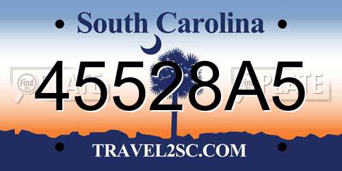 45528A5 South Carolina License Plate