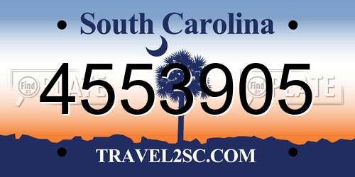 4553905 South Carolina License Plate