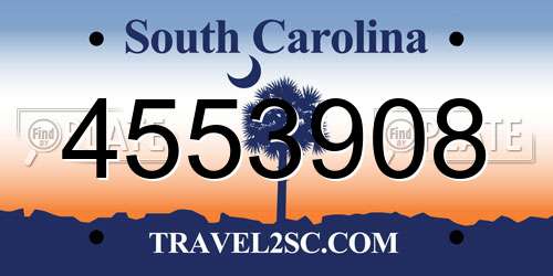 4553908 South Carolina License Plate