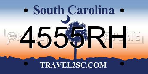 4555RH South Carolina License Plate