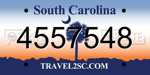 4557548 South Carolina License Plate