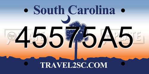 45575A5 South Carolina License Plate
