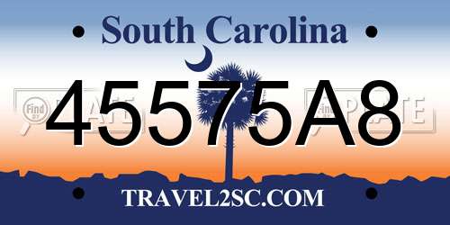 45575A8 South Carolina License Plate