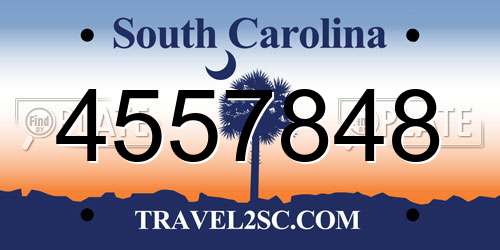 4557848 South Carolina License Plate
