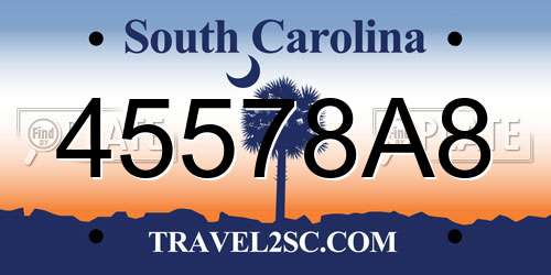 45578A8 South Carolina License Plate