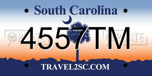 4557TM South Carolina License Plate