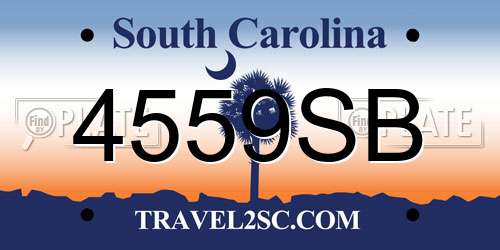 4559SB South Carolina License Plate