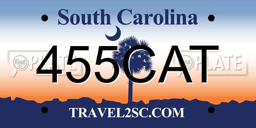 455CAT South Carolina License Plate