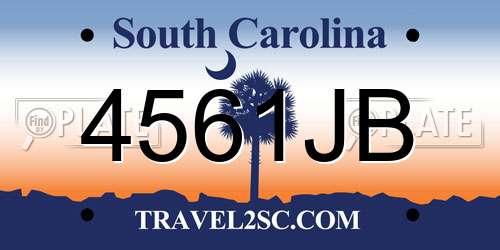 4561JB South Carolina License Plate