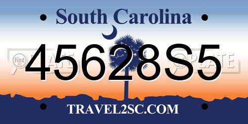 45628S5 South Carolina License Plate
