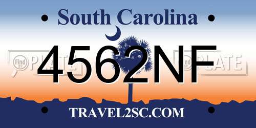4562NF South Carolina License Plate