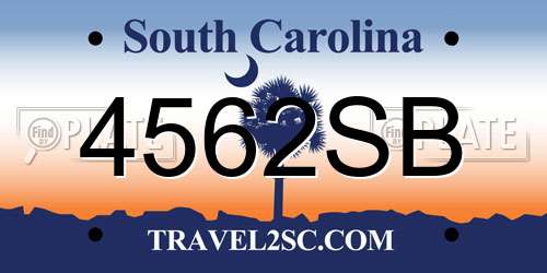 4562SB South Carolina License Plate