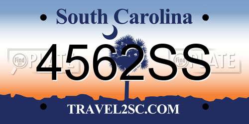 4562SS South Carolina License Plate