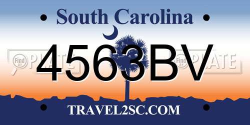 4563BV South Carolina License Plate
