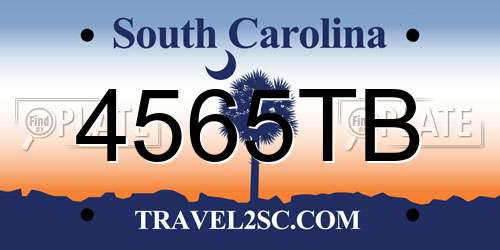 4565TB South Carolina License Plate