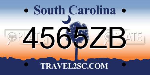 4565ZB South Carolina License Plate