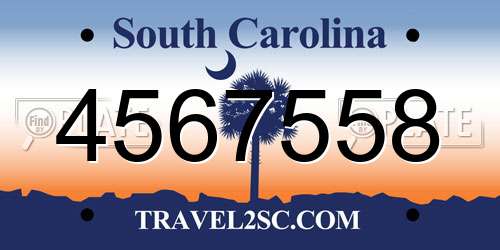 4567558 South Carolina License Plate