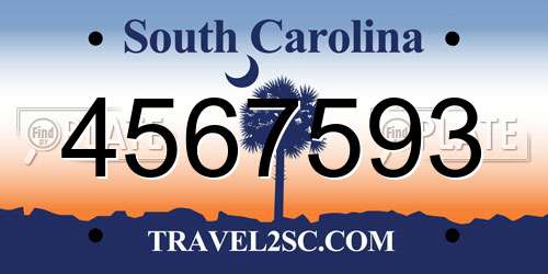 4567593 South Carolina License Plate