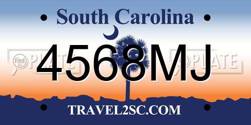 4568MJ South Carolina License Plate