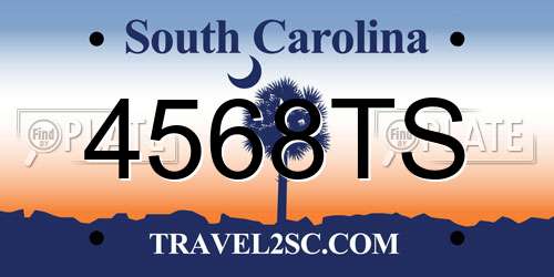 4568TS South Carolina License Plate