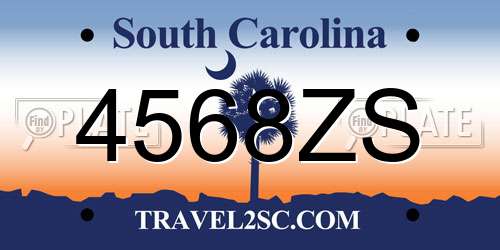 4568ZS South Carolina License Plate