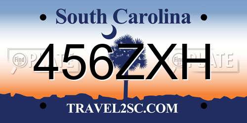 456ZXH South Carolina License Plate