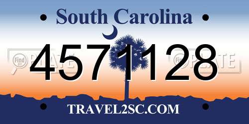 4571128 South Carolina License Plate