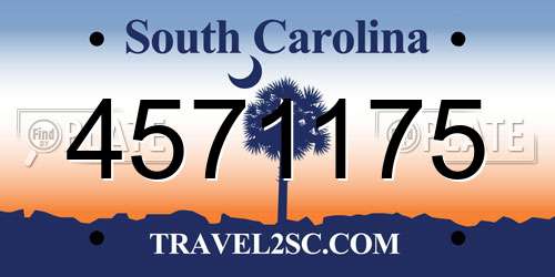 4571175 South Carolina License Plate