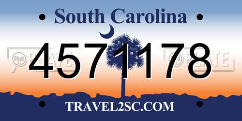 4571178 South Carolina License Plate