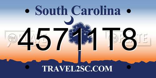 45711T8 South Carolina License Plate