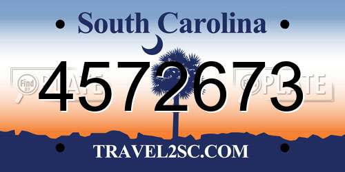 4572673 South Carolina License Plate