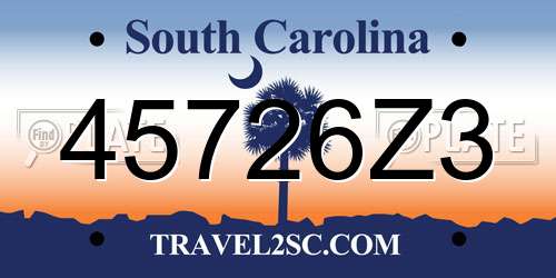 45726Z3 South Carolina License Plate