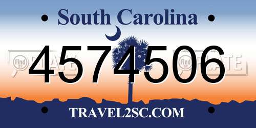 4574506 South Carolina License Plate