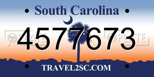 4577673 South Carolina License Plate