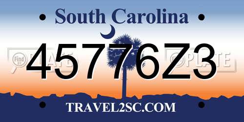 45776Z3 South Carolina License Plate