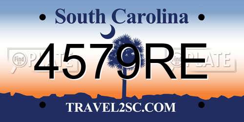 4579RE South Carolina License Plate