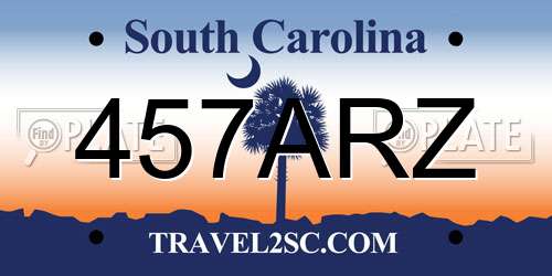 457ARZ South Carolina License Plate