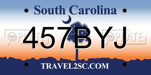 457BYJ South Carolina License Plate