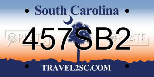 457SB2 South Carolina License Plate