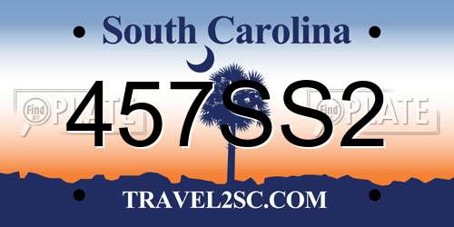 457SS2 South Carolina License Plate