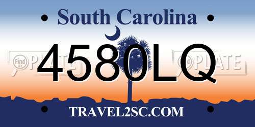 4580LQ South Carolina License Plate