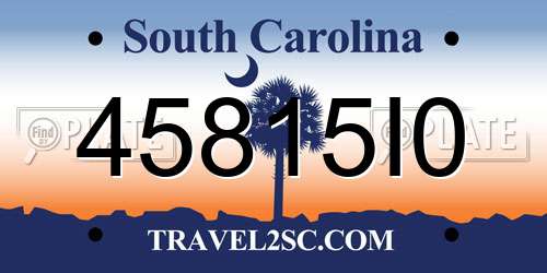45815I0 South Carolina License Plate