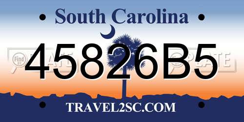 45826B5 South Carolina License Plate